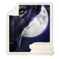 Light And Dark Meet Sherpa Blanket Wolf 3Dprint